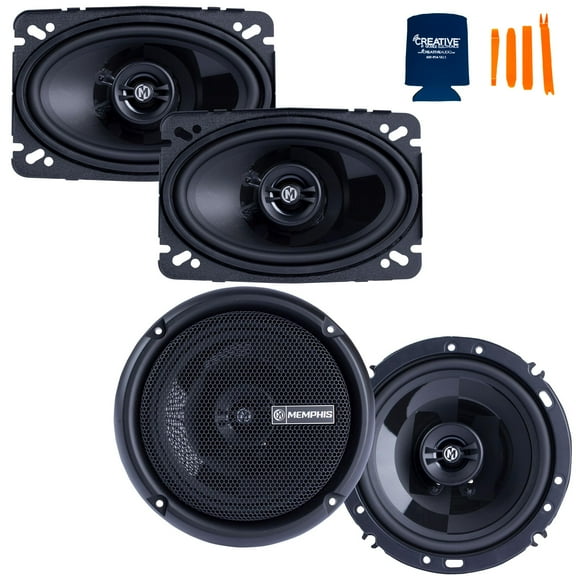 Memphis Audio 1 Pair of PRX46 4x6" Coaxial and 1 Pair of PRX602 6.5" Coaxial Power Reference Series Speakers