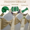 thumbnail image 4 of 10Pcs Fajas de silla, moño para silla, banda elástica de poliéster de 350x130mm con hebilla deslizante para banquete, fiesta, eventos de boda (Verde oscuro), 4 of 6