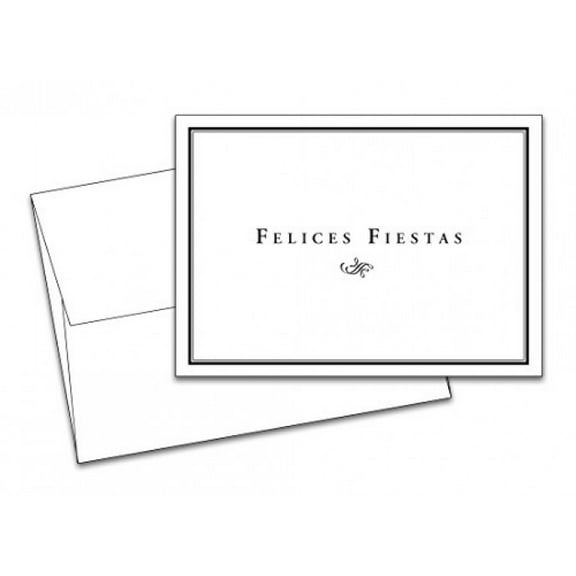 Spanish "Felices Fiestas - Happy Holiday" Note Cards & Envelopes (This Is Not a Fold Over Card) - 25 Pk (4.5 X 6)