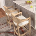 thumbnail image 4 of Americana Mid-Century Modern 26" Cane Back Counter Stool Ivory White Boucle, 4 of 10