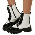 thumbnail image 5 of Women's Ankle Boots Lace Up Boots With Round Toe Mid Heel And Heel In Two Tone Colors For Overseas Trade, 5 of 9