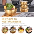 thumbnail image 3 of Juego de 7 tazones para mezclar Moxinox Gold de acero inoxidable con tapas, 3 of 8