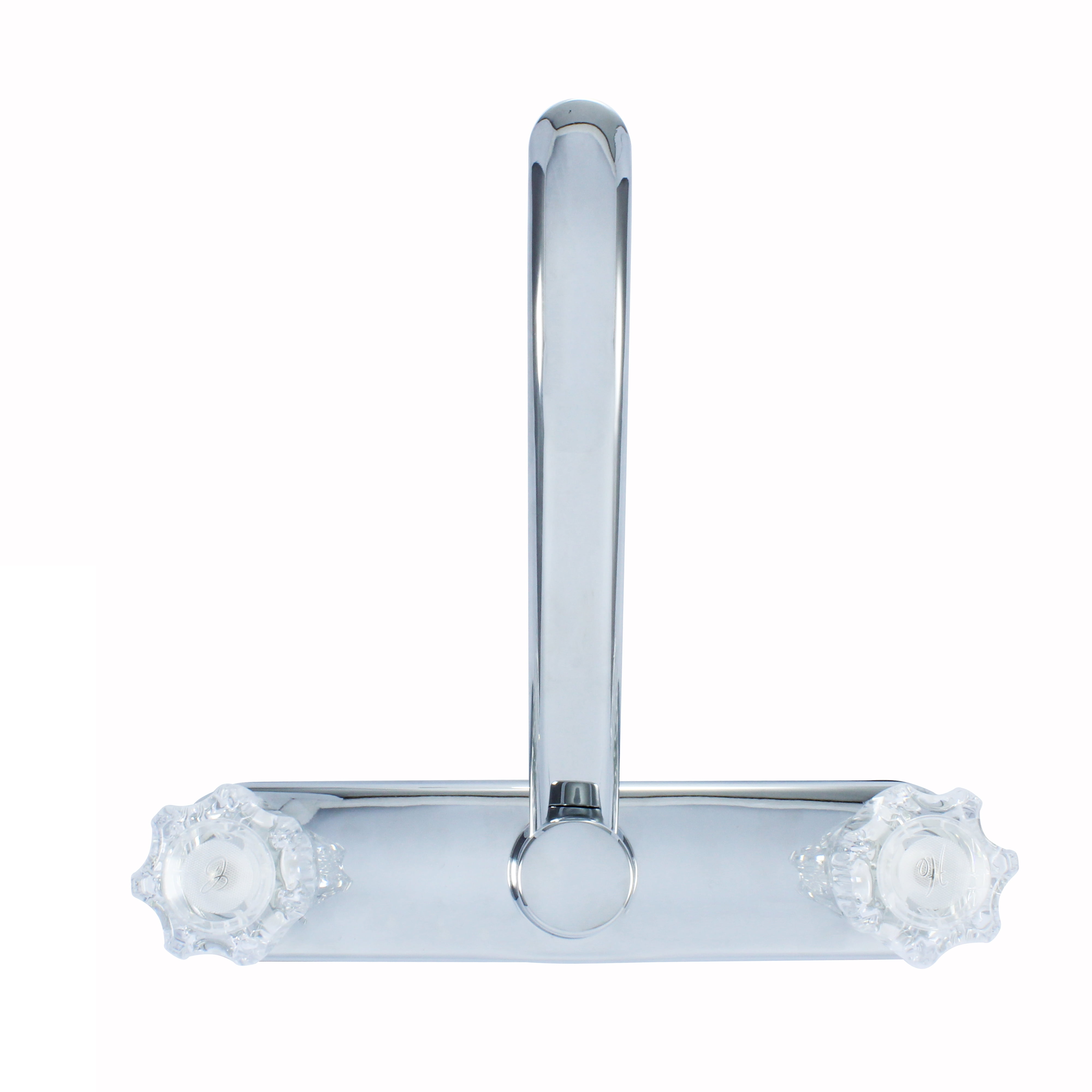WMF-8237ZM-CP - Hybrid Metal Deck Kitchen Sink Faucet 360 Degree Swivel spout Double Handle Washerless Cart. Less Spray