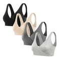 thumbnail image 4 of Mixpiju Women's Underwear Pregnant Bra Maternity Nursing, Plain Color Bras Vest Tops, Women Wirefree Cotton Bralette Dark Gray XL, 4 of 6