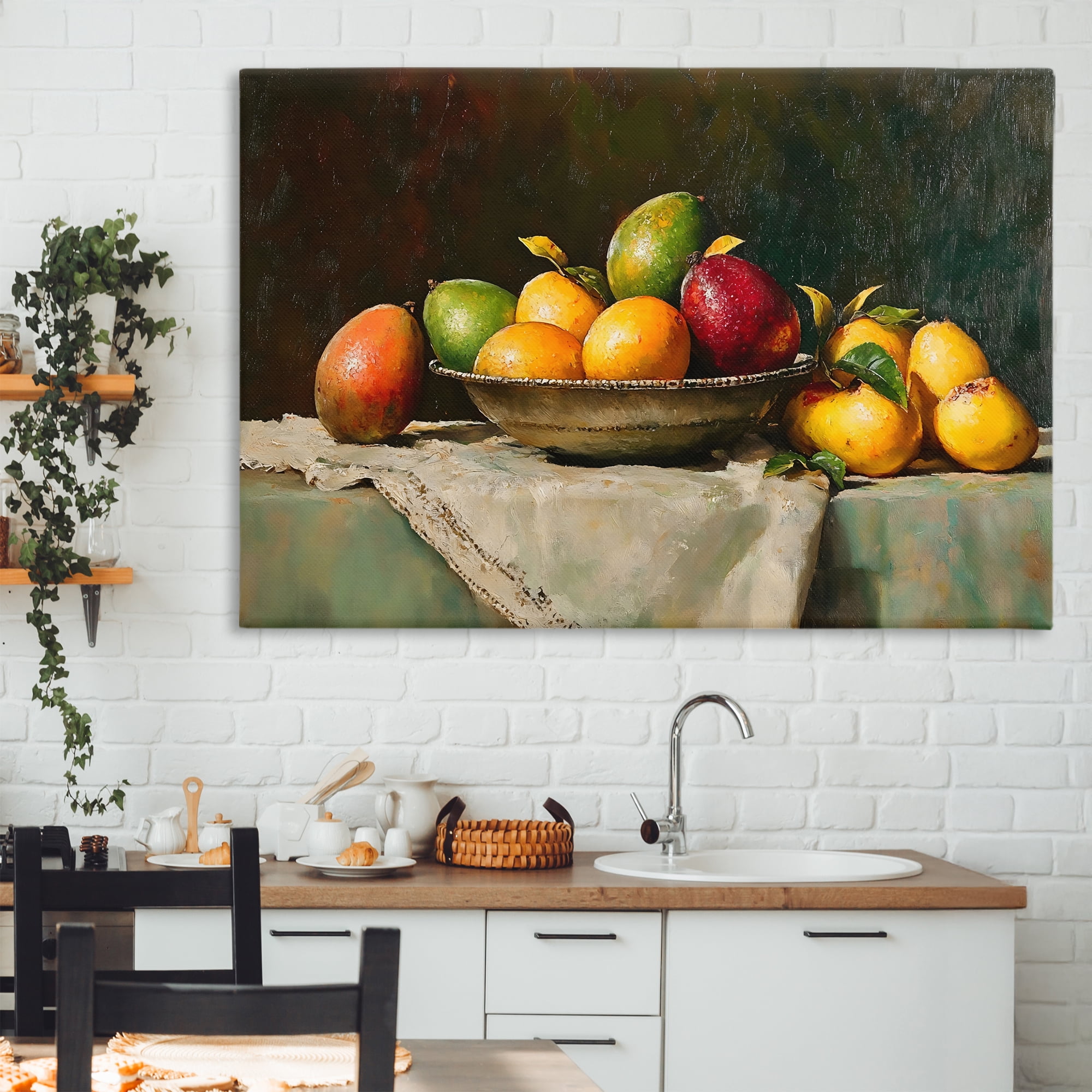 Stupell Industries Fancy Table Fruit Arrangement Canvas Wall Art, design by Creative Studio