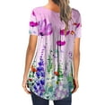thumbnail image 3 of Birdeem Mode Femmes Été T-Shirt Imprimé Ample Col Rond Manches Courtes Blouse Décontractée, 3 of 6