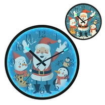 Voice Activated Clock with Glow Light 12 Inch Large Silent Wall Clock Battery Operated for Home Decor Santa Claus and Elf