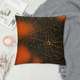 thumbnail image 2 of PHYHOO Halloween Hand Drawn Net Orange Black Throw Pillow Covers Decorative Pillowcase Square Cushion Cases for Home Sofa Bedroom Livingroom, 2 of 5