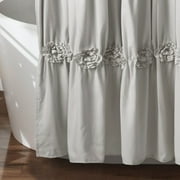 Lush Decor Darla Solid Polyester Shower Curtain, 72x72, White, Single
