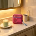thumbnail image 6 of Leodye 1PCS Nylon Mesh Beach Bag, Portable Lightweight, Multifunctional Cosmetic Toiletry Organizer for Pool Travel Outdoor -5.11x5.11x1.57in, 6 of 6