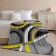 thumbnail image 2 of Throw Blanket for Couch Yellow Grey Soft Fleece Flannel Blankets Cozy Lightweight Blanket for Home Sofa Living Room Abstract Geometric Circle Bed Throws 30" x 40", 2 of 9