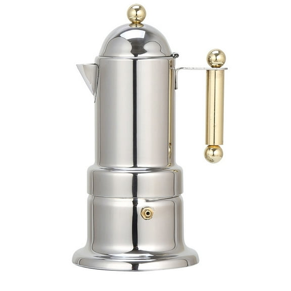 Thickened Italian Espresso Maker for 4 Servings Cup,Stainless Steel Mocha Coffee Pot Stovetop&Induction Home
