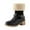 Black, variant on PEASKJP Combat Boots for Women Fashion Lug Sole Platform Elastic Slip-on Ankle Booties, Coffee 42