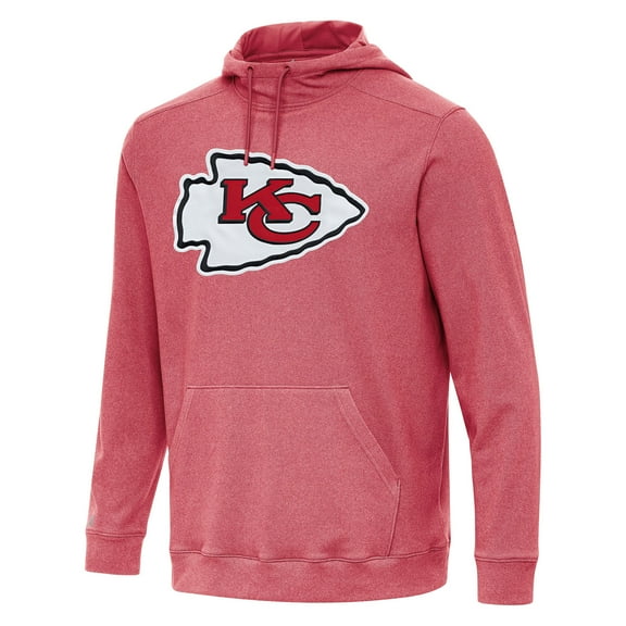 Men's Antigua Heather Red Kansas City Chiefs Cloud Pullover Hoodie