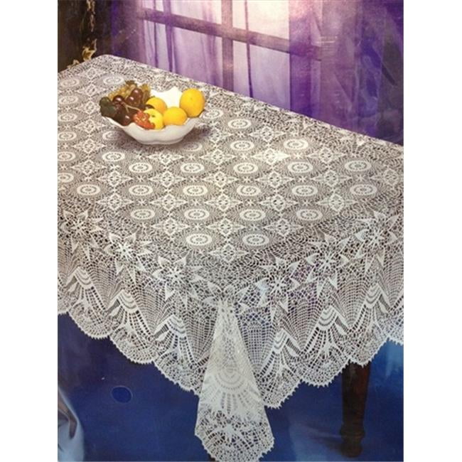 Home Products Tablecloth C 90 60 Inch X 90 Inch Crochet Look Vinyl Tablecloth Walmart Com
