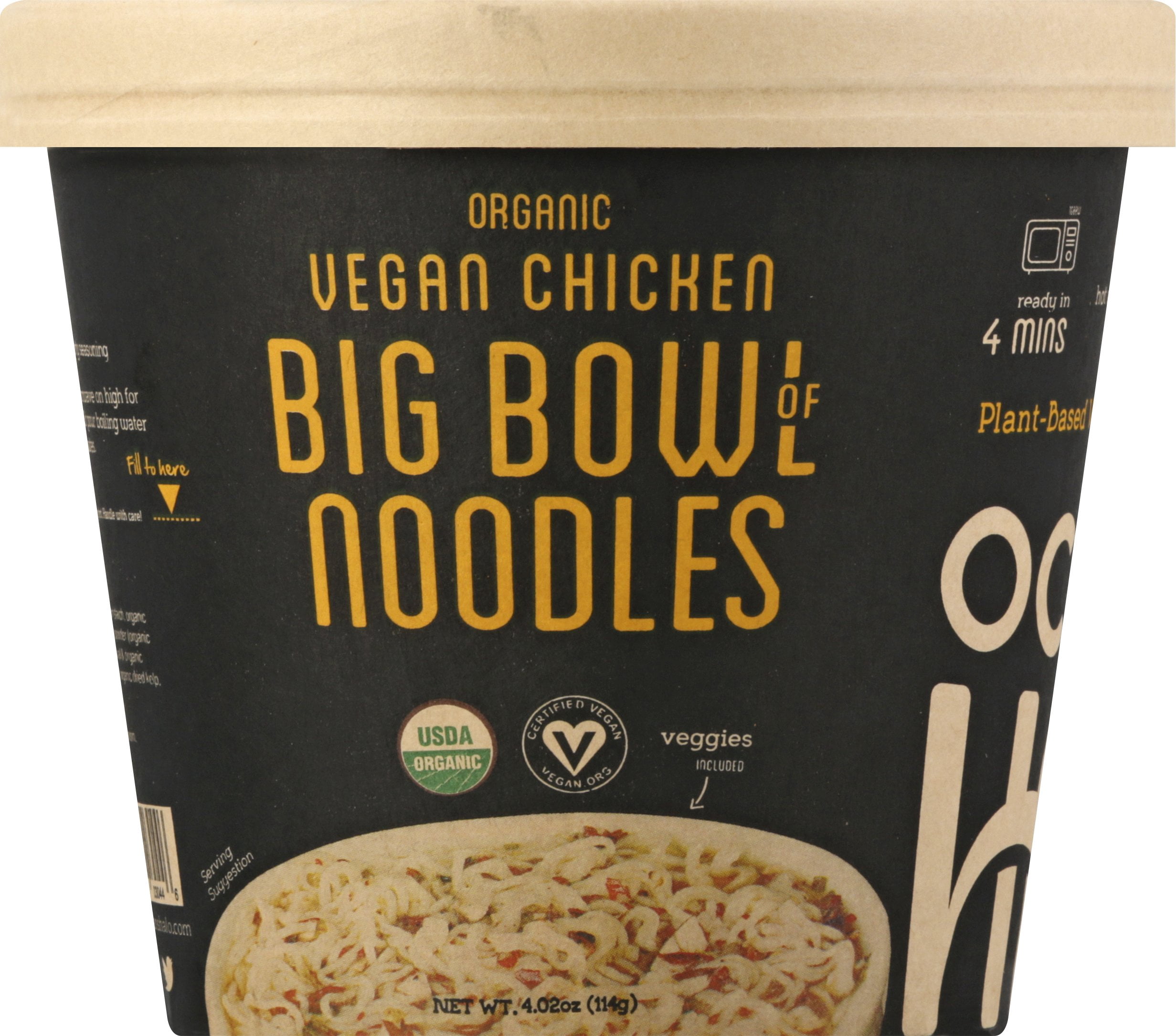 Ocean's Halo, Organic and Vegan Chicken Big Noodle Bowls, 4.02 oz Pack Of 6