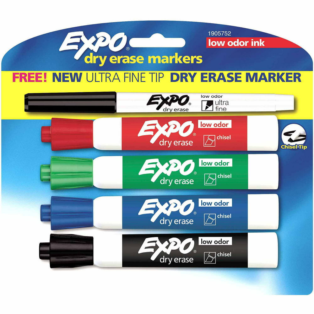 Expo® Low Odor Dry Erase Markers, Chisel & Ultra-Fine Tips, Business ...
