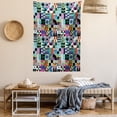 thumbnail image 2 of Mid Century Tapestry, Mix of Various Different Geometric Shapes in Squares Funky Sixties Revival, Wall Hanging for Bedroom Living Room Dorm Decor, 60W X 80L Inches, Multicolor, by Ambesonne, 2 of 5