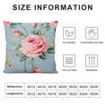 thumbnail image 6 of COMIO  Throw Pillow Covers Pink Roses Watercolor Flowers Floral Shabby Chic Blue Pillow Cases Waist Lumbar Cushion Cover Sofa Home Decorative 2Pcs, 6 of 6