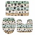 thumbnail image 2 of Vintage Bathroom Rugs Set Farmhouse Dog Paws Wood Grain Country Style Non Slip Absorbent Soft Bath Mats 3 Piece Set with Bathroom Rug, U-Shaped Floor Mat, Toilet Seat Cover Large Size, 2 of 9