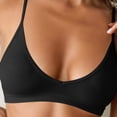 thumbnail image 3 of qolati Sports Bras for Women Adjustable Spaghetti Strap Backless Bralette Ribbed Knit Padded Workout Gym Yoga Bras Tops Everyday Wireless Bras Black L, 3 of 5