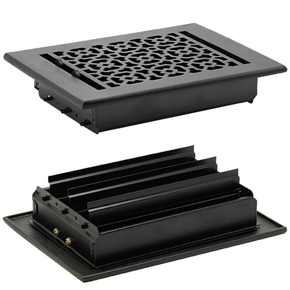 Achtek Air Supply Vent 6"x 8" Duct Opening (Overall 7-1/2"x 9-3/4") Solid Cast Aluminium Register Cover | Powder Coated