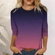 thumbnail image 4 of Blusa suelta con estampado de manga 3/4 y cuello redondo informal a la moda para mujer Fridja  czfsfas3111, 4 of 6