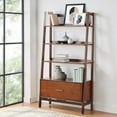 thumbnail image 3 of Crosley Furniture Landon Wood 4 Shelf Wide Etagere Bookcase in Mahogany, 3 of 7