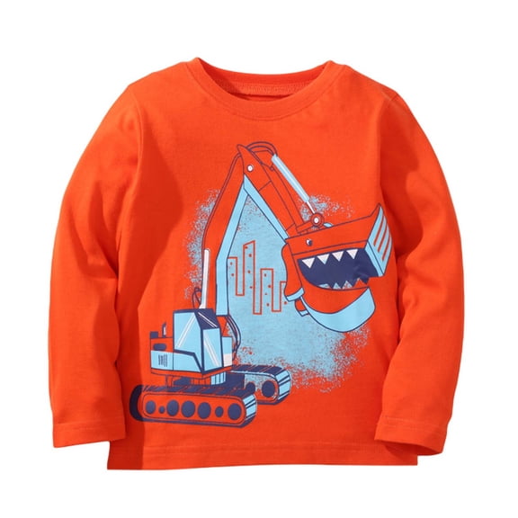 SGMVNU Boys Sweatshirt Pullover Long Sleeve Cotton Blend Casual School Top for Spring Fall Winter, Size 2-3 Years, Orange