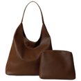 thumbnail image 1 of Bolso Hobo Slouchy Bandolera para Mujer Color Sólido Cuero PU Viajes, 1 of 9