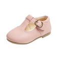 thumbnail image 3 of Domzle Wide Toe Box Toddler Mary Jane Dress Shoes Girl , Soft Upper, Hook & Loop T-strap, Non-slip Outsole Pink, 3 of 7