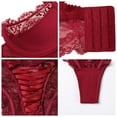 thumbnail image 5 of Varsbaby Women's Push Up Bra High Waist Lace Panties Set Red Underwear, 5 of 5