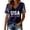 Navy, variant on Womens 250Th Anniversary Usa Shirt Women's Casual V Neck Short Sleeve Tee Independence Day Print Women Tshirts Black L