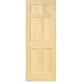 thumbnail image 2 of 6-Panel Colonial Solid Pine Unfinished Interior Door Slab, 2 of 11