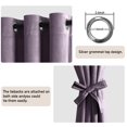thumbnail image 3 of JIUZHEN Blackout 52 x 90 inches Velvet Curtains with Tiebacks - Thermal Insulated Soundproof Grommet Drapes for Bedroom Wedding Living Room Home Theater, Set of 2 panels, Lavender, 3 of 8