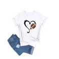 thumbnail image 3 of QAFOPEH Women Crew Neck Heart Football Printed Short Sleeve T-Shirt, 3 of 6