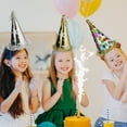 thumbnail image 5 of Happy New Year Hats 4 Pieces Assorted Foil Cone Hat for Kids and Adults New Year's Eve Party Home Table Decorations Count Down Photo Props and Holiday Celebration Supplies (Designs May Vary), 5 of 7