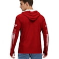 thumbnail image 4 of Men's UPF 50+ Sun Protection Hoodie USA American Flag Print Cooling Quick Dry Long Sleeve Outdoor Shirts Red XL, 4 of 4