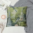 thumbnail image 2 of Wuche Vintage Green Pillow Cover French Country Decorative Pillows Pagoda Garden Imperial Green Outdoor Throw Pillow Covers Farmhouse Pillowcases Cushion Covers for Couch, 2 of 5