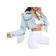 thumbnail image 3 of SAYOO - Abrigo corto para mujer, manga larga/sin mangas con borlas decorativas, chaqueta corta con botones, estilo casual de calle, prendas de vestir exteriores SAYOO  XS S M L, 3 of 6