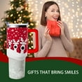 thumbnail image 4 of 40 oz Merry Christmas Tumbler with Handle and Straw 40oz Stainless Steel Christmas Coffee Mugs Cup Last Minute Christmas Gift Ideas, 4 of 6