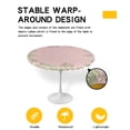 thumbnail image 2 of Round Tablecloth with Elastic Green Plant Branches Flower Pink Waterproof Stain-proof Table Cover Wipeable Fitted Table Cloths for 55"-60" Round Tables Dining Kitchen, 2 of 6