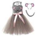 thumbnail image 2 of LIIPEE Girls Summer Outfits 3 Piece Set Kids Cartoon Dress Up Fashion Graphic Mesh Dresses Tail And Headband Cute Comfortable Halloween Party Performance Wear,6-7 Years, 2 of 8