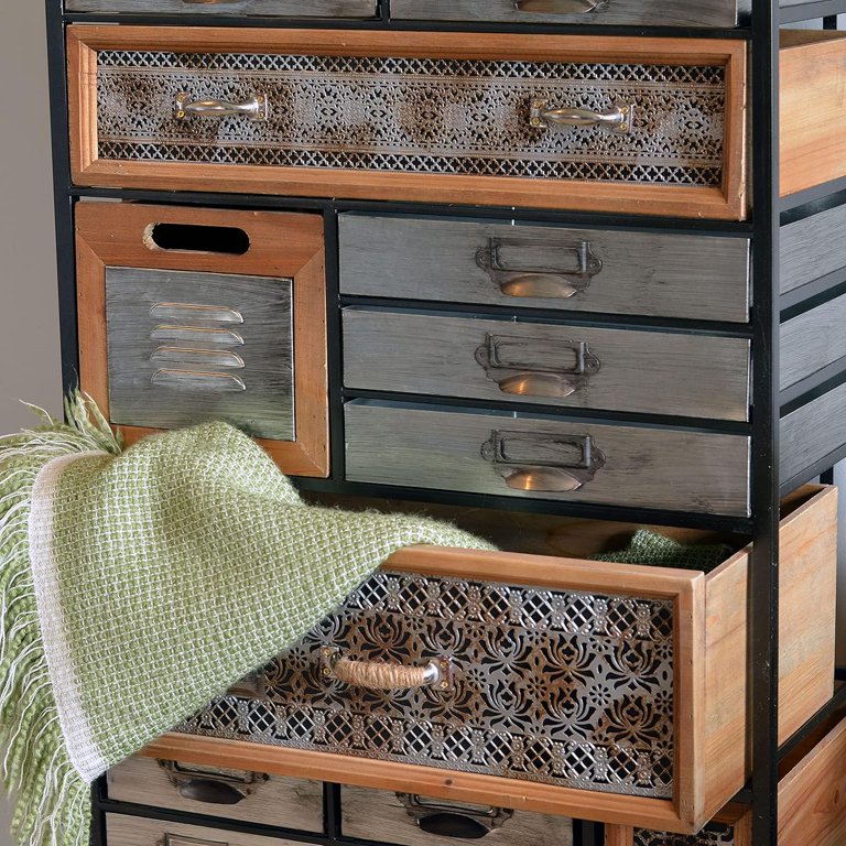 WHW Industrial Chic Dresser, 19 Drawers and Utility Bins