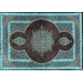 thumbnail image 1 of Ahgly Company Indoor Rectangle Medallion Light Blue Traditional Area Rugs, 5' x 7', 1 of 4
