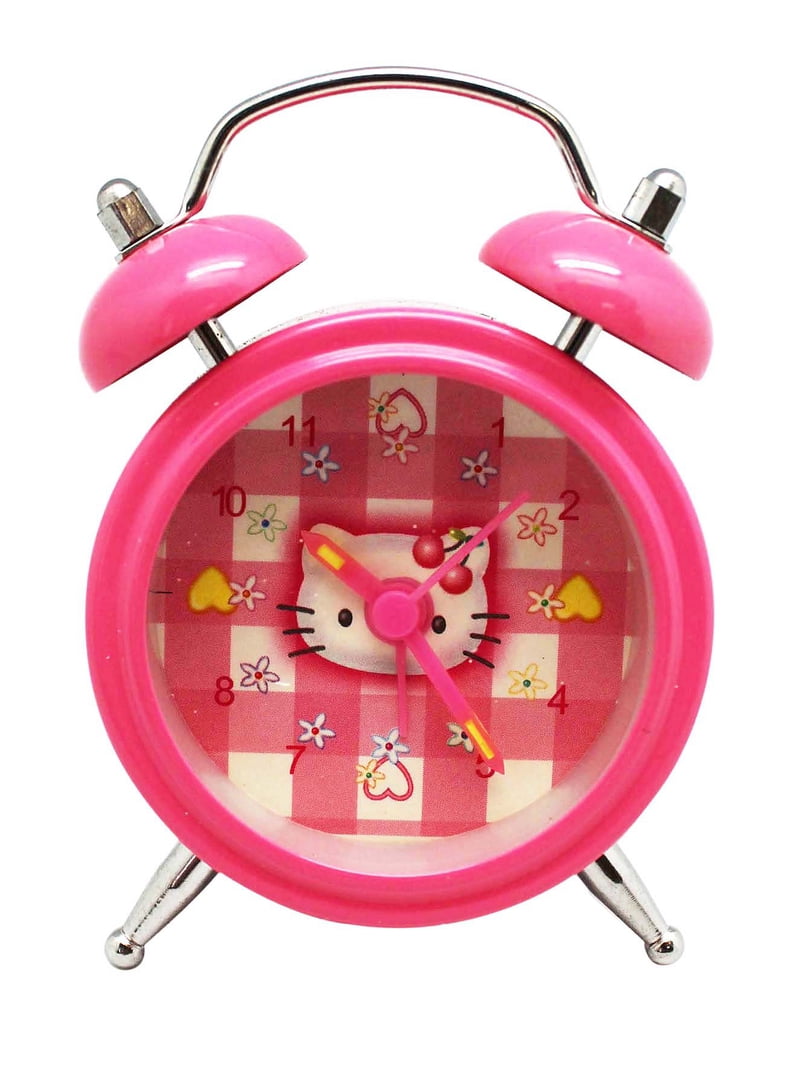 Sanrio Hello Kitty Miniature Pink Colored Twin Bell Alarm Clock