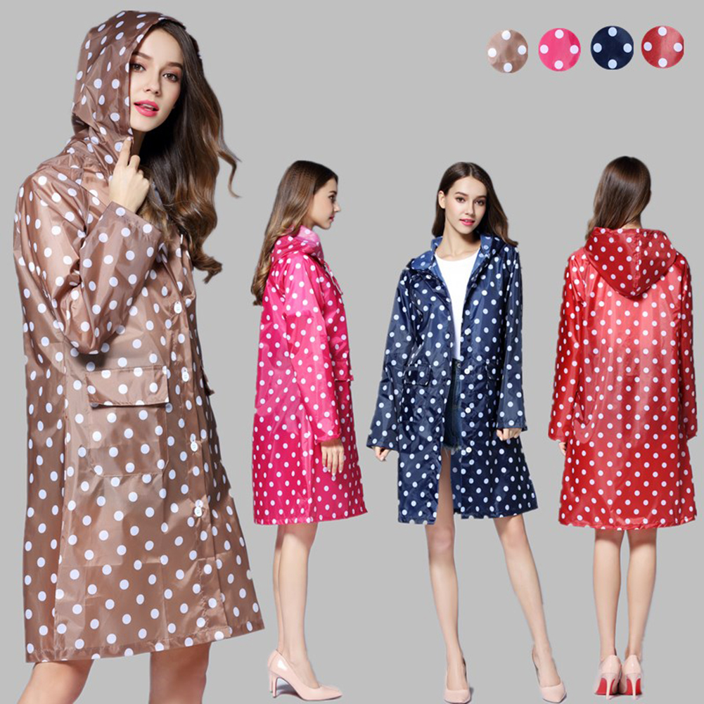 Kinzd Fashion Cute Dots Raincoat Women Poncho Waterproof Rain Wear Outdoor Coat Jacket - image 3 of 10