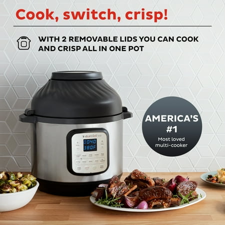 Instant Pot - 8 Quart Duo Crisp 11-in-1 Electric Pressure Cooker with Air Fryer - Stainless Steel/Silver