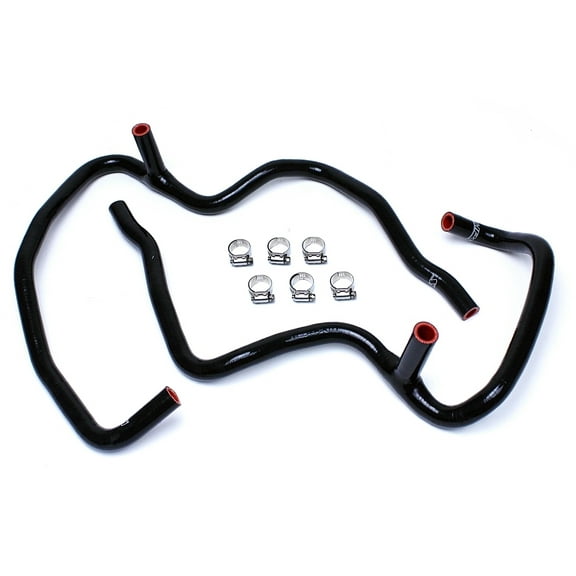 HPS Black Reinforced Silicone Heater Hose Kit Coolant for Jeep 06-10 Commander 5.7L V8 with Rear A/C