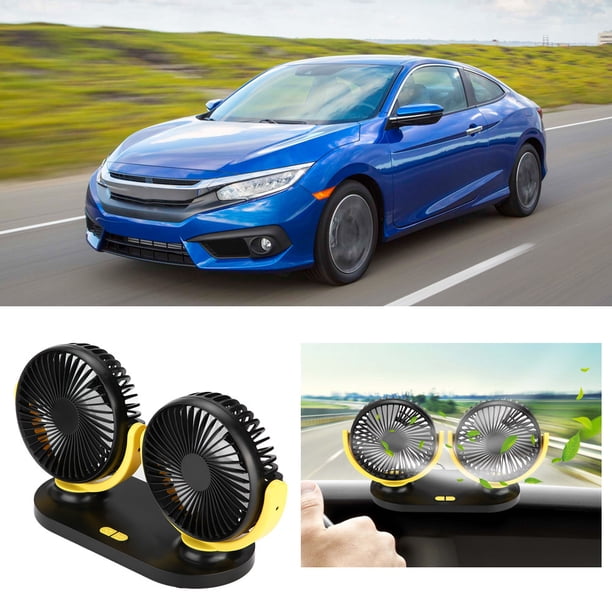 Ventilador De Coche Con Doble Cabezal USB, Aire Acondicionado Portátil, Refrigeración Automática, Ventilación De 12V